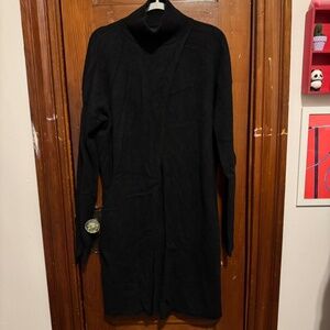 SWTR Black turtleneck long cardigan sweater